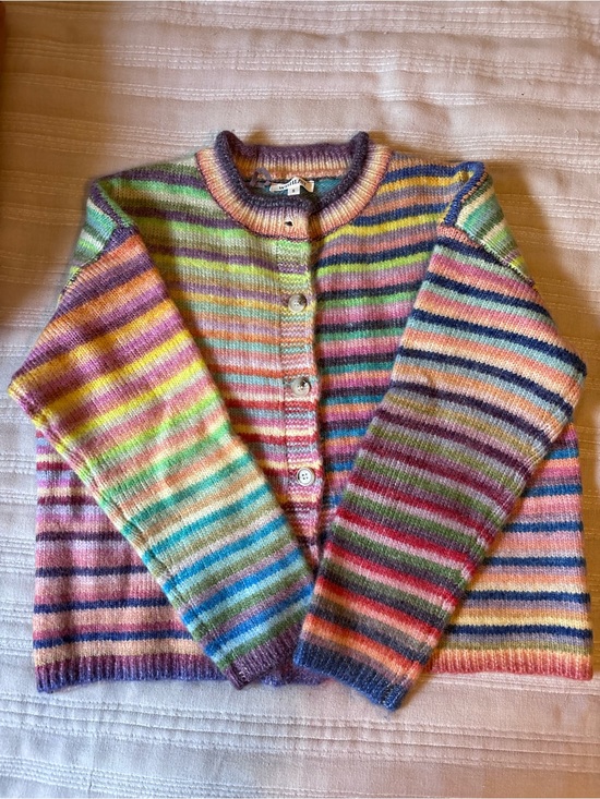 Wishlist Sweaters - Wishlist Pastel Multicolor Striped Button-Front Cardigan
